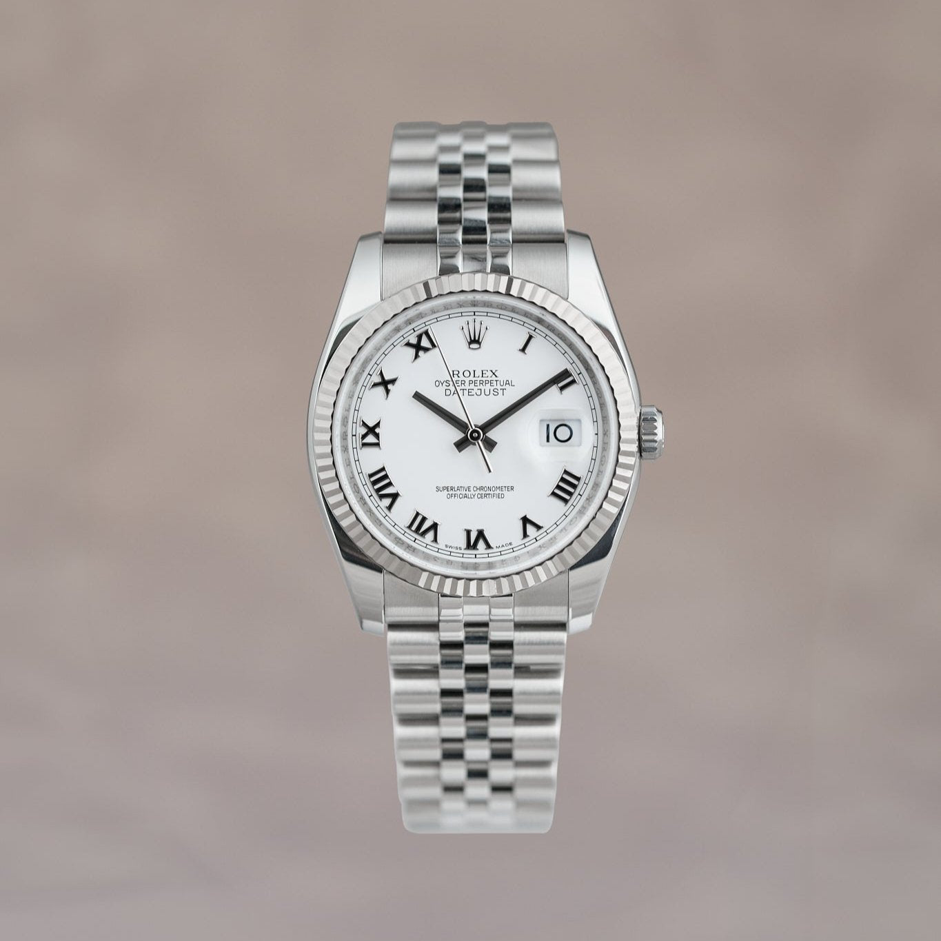 SOLD Rolex Datejust 36 White Roman Dial 36mm 116234 2012