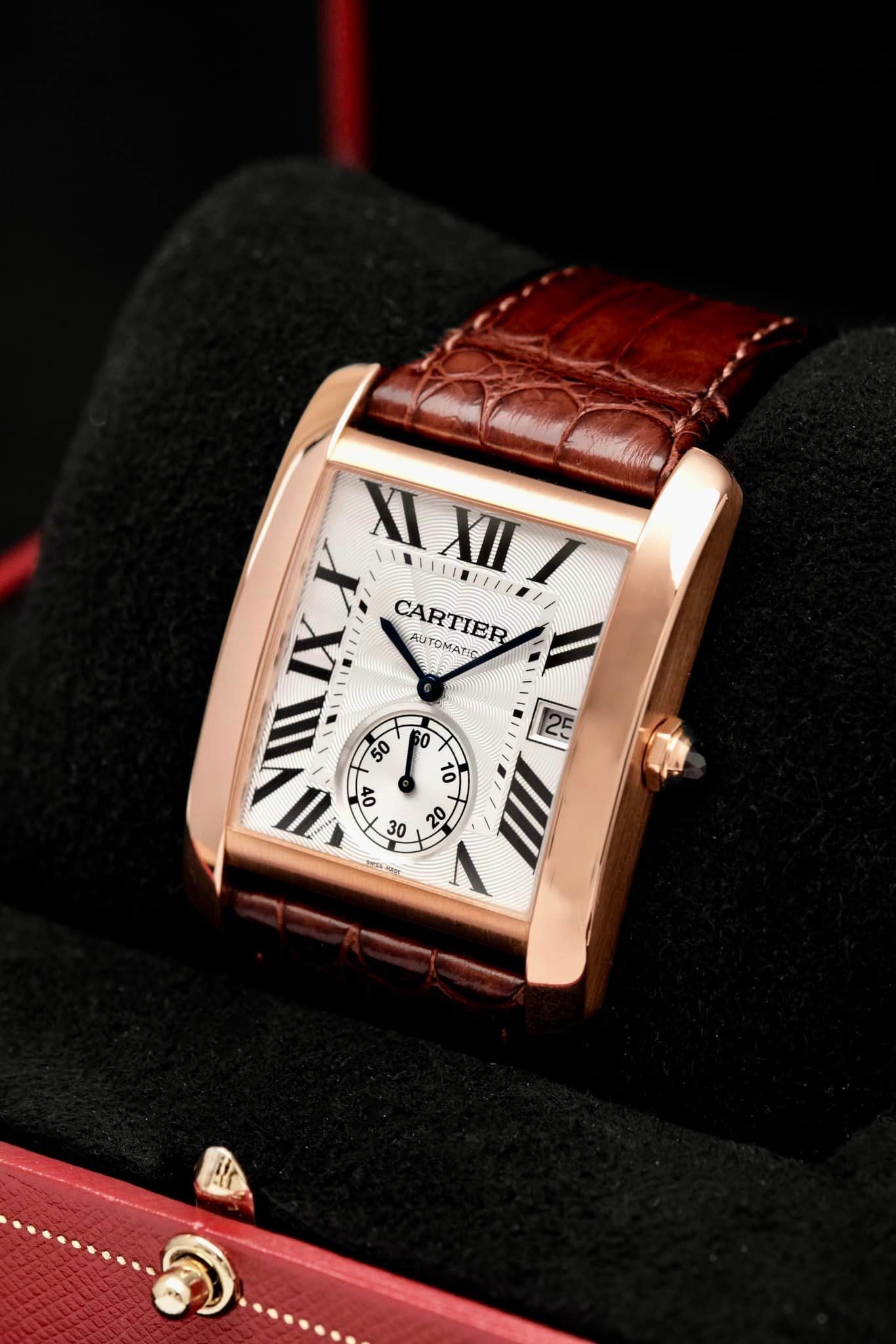 Cartier tank xl rose gold best sale