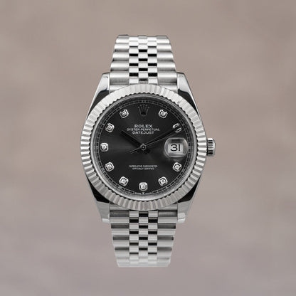 [SOLD] Rolex Datejust Rhodium Big Diamonds 41mm 126334 2018