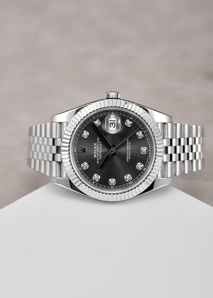 [SOLD] Rolex Datejust Rhodium Big Diamonds 41mm 126334 2018