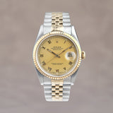 [SOLD] Rolex Datejust 36 Two Tone Yellow Gold Roman Dial 36mm 16233 1991