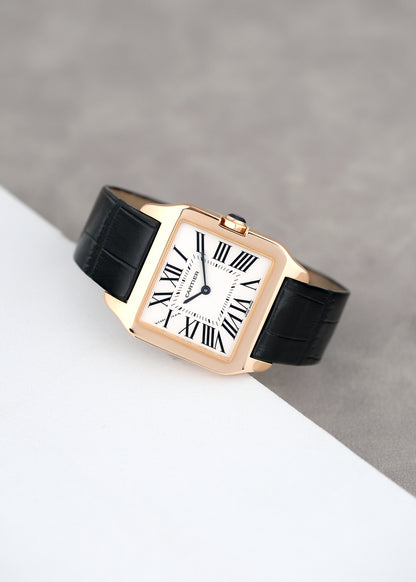 Cartier Old Santos Dumont Small Rose Gold White Dial 31mm 2788 Circa 2010