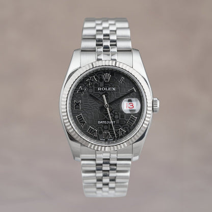 [SOLD] Rolex Datejust 36 Roman Black Anniversary  36mm 116234 2011