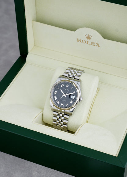 [SOLD] Rolex Datejust 36 Roman Black Anniversary  36mm 116234 2011