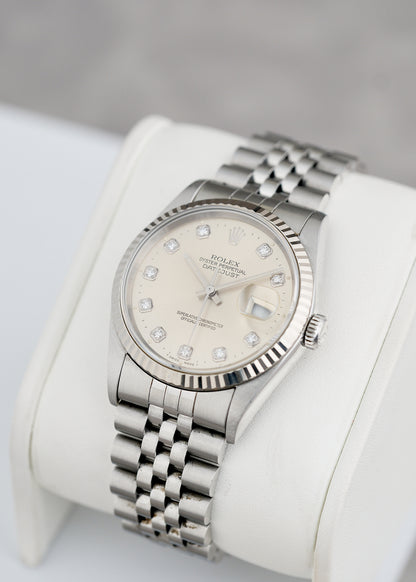 [SOLD] Rolex Datejust 36 Silver Big Diamonds 36mm 16234 1996