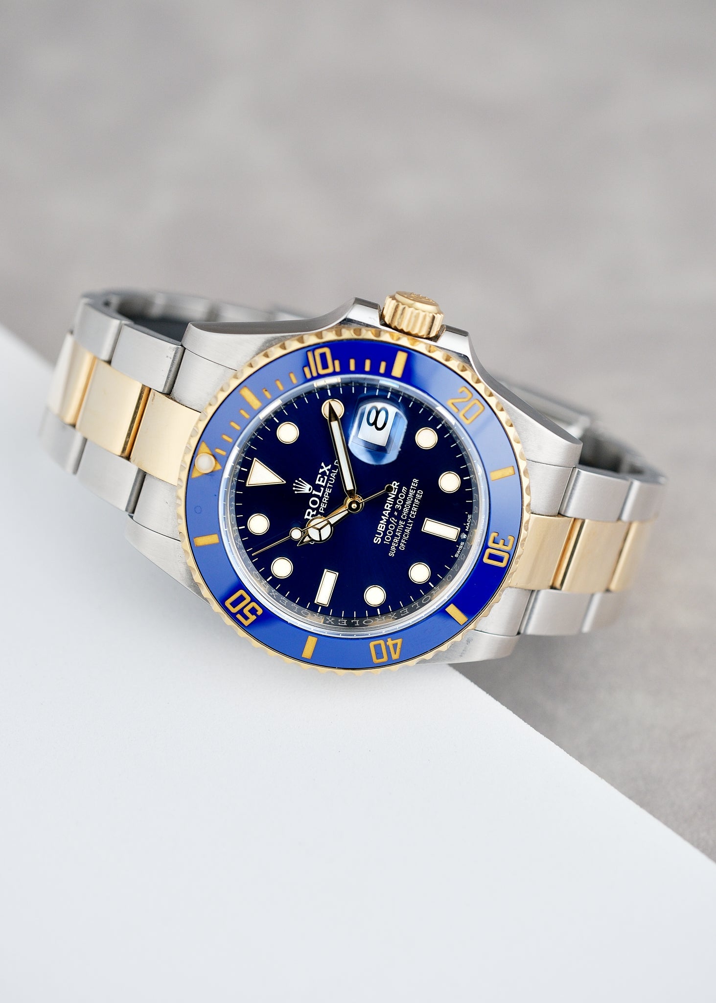 SOLD Rolex Submariner Date Bluesy Two Tone Yellow Gold 41mm 126613LB 2021