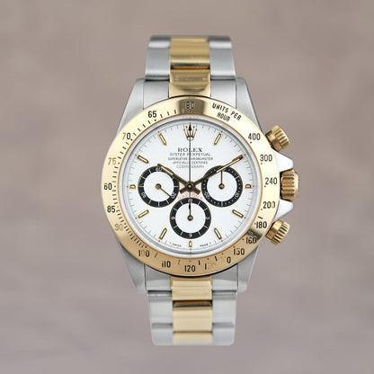 Rolex Daytona Zenith Two Tone Yellow Gold White Dial 40mm 16523 1994