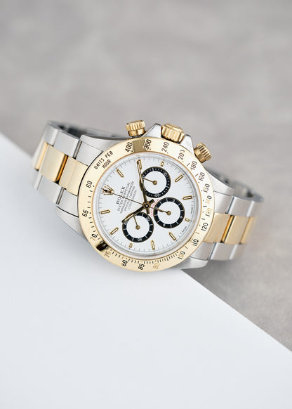 Rolex Daytona Zenith Two Tone Yellow Gold White Dial 40mm 16523 1994