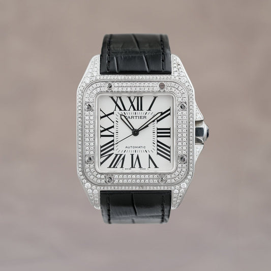 Cartier Santos 100 XL Iced Out XL 2656