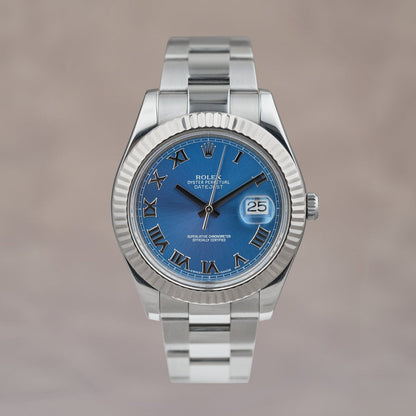 Rolex Datejust 41 Azzuro Blue Roman 41mm 116334 2010