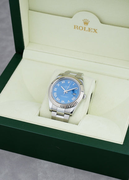 Rolex Datejust 41 Azzuro Blue Roman 41mm 116334 2010