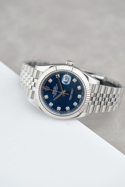 [SOLD] Rolex Datejust 41 Blue Diamond Dial 41mm 126334 2017