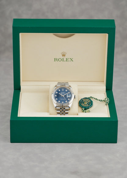 [SOLD] Rolex Datejust 41 Blue Diamond Dial 41mm 126334 2017