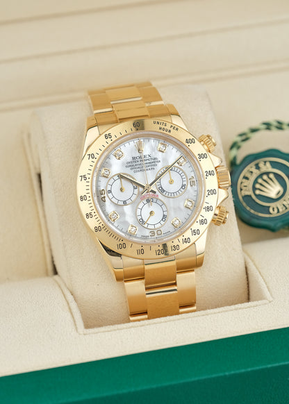 Rolex Daytona Full Gold MOP with Big Diamonds 40mm 116528 2002