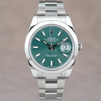 Rolex Datejust 41 Mint Green Smooth Bezel 41mm  126300 2024