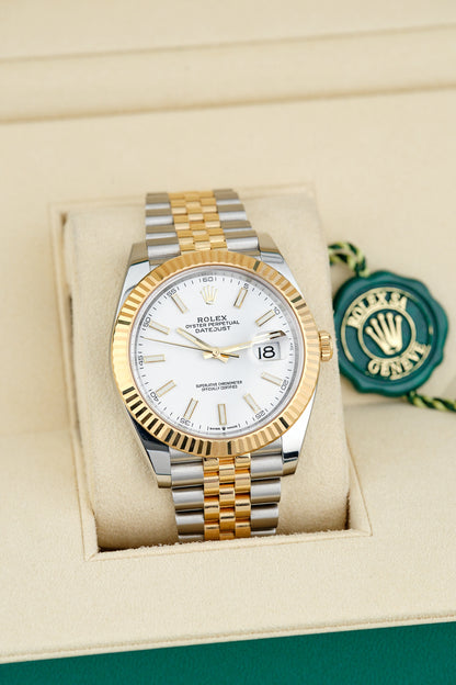 Rolex Datejust 41 Two Tone Yellow Gold White Dial 41mm 126333  2023