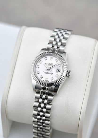 [SOLD] Rolex Datejust  26 White Diamonds 26mm 179174 2011