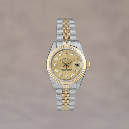 [SOLD] Rolex Datejust 26 Big Diamonds Two  Tone Yellow Gold 26mm 69173 1998