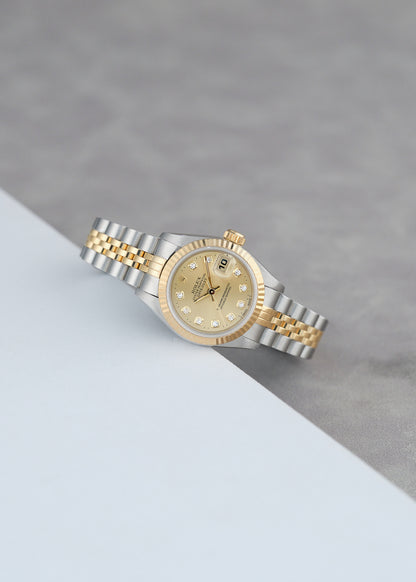 [SOLD] Rolex Datejust 26 Big Diamonds Two  Tone Yellow Gold 26mm 69173 1998