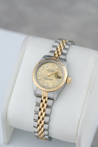 [SOLD] Rolex Datejust 26 Big Diamonds Two  Tone Yellow Gold 26mm 69173 1998