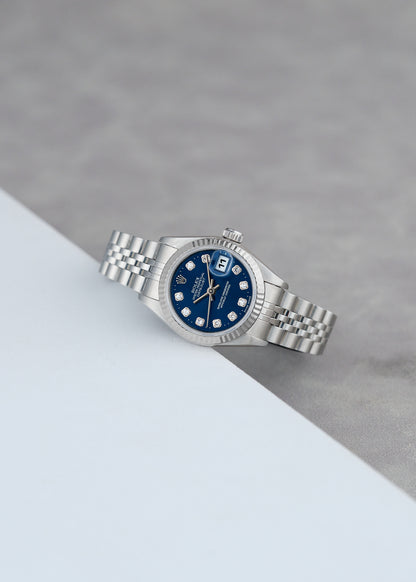 [SOLD] Rolex Datejust 26 Blue Dial with  Big Diamond 26mm  69174 1998