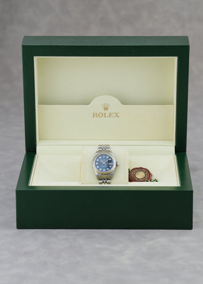 [SOLD] Rolex Datejust 26 Blue Dial with  Big Diamond 26mm  69174 1998