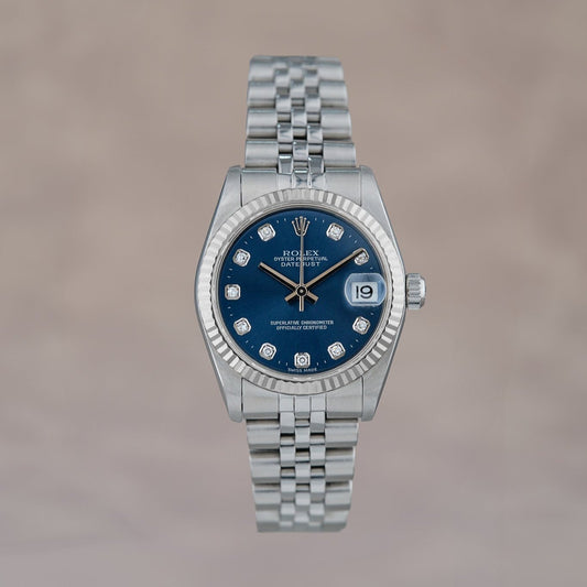 [SOLD] Rolex Datejust  31 Blue Dial with  Big Diamonds 31mm 78274 1999