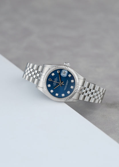 [SOLD] Rolex Datejust  31 Blue Dial with  Big Diamonds 31mm 78274 1999