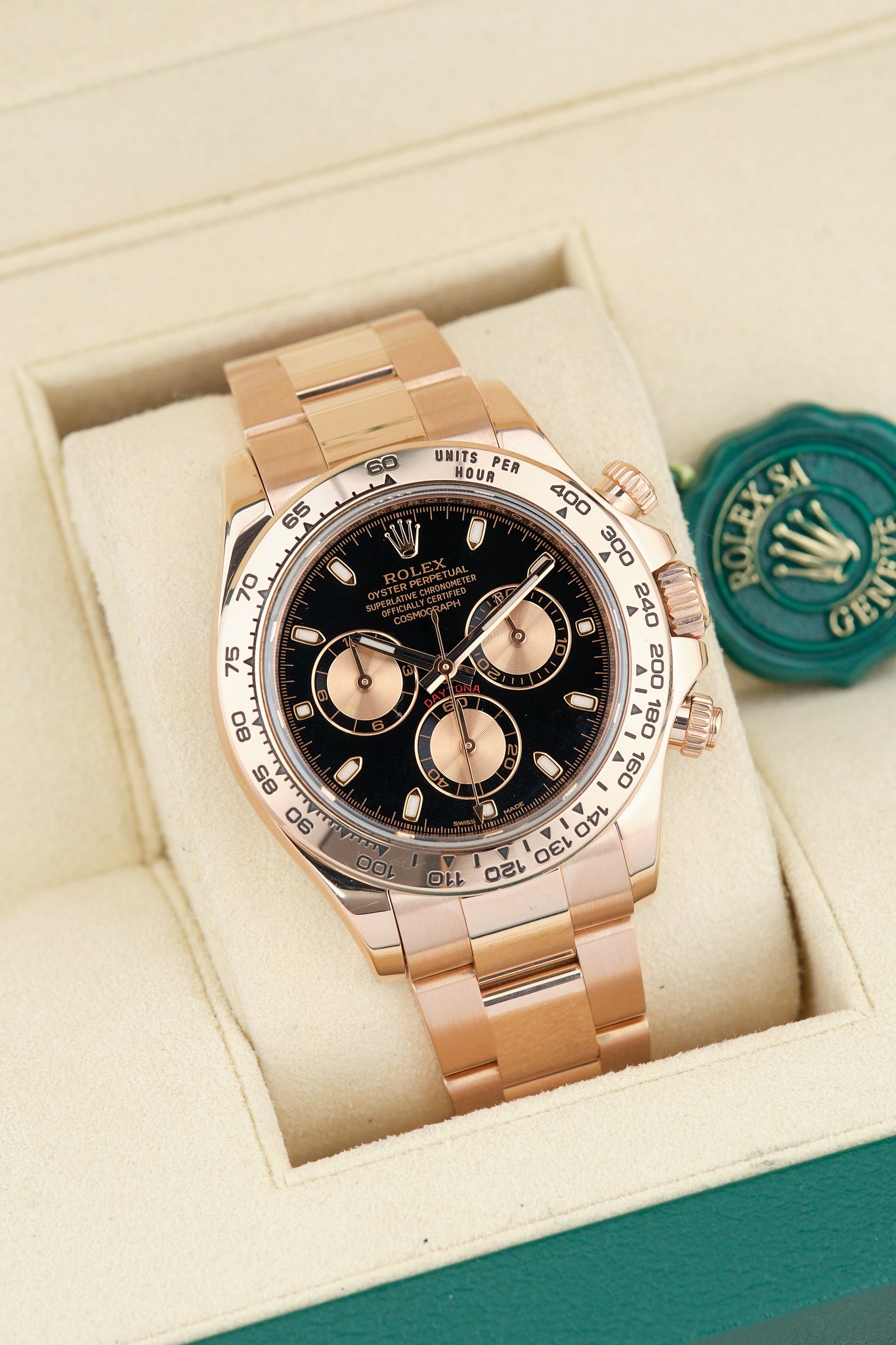 Rolex Daytona Solid Rose Gold Black Dial 40mm 116505 2016