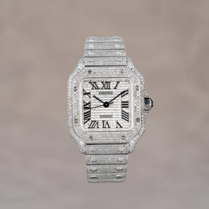 Santos De Cartier Medium Iced Out Medium WSS0029 2022