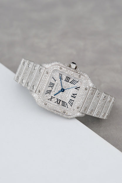 Santos De Cartier Large Iced Out WSSA0029 2023