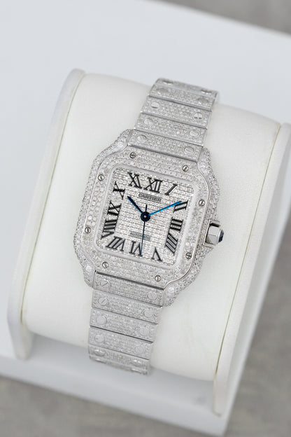 Santos De Cartier Large Iced Out WSSA0029 2023