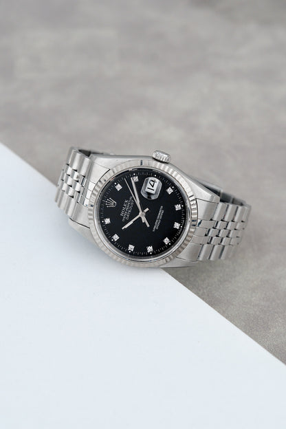 Rolex Datejust 36 Black with Diamond 36mm 16234 1997