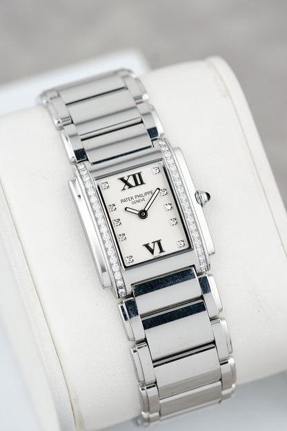 Patek Philippe Twenty - 4 White w/ Diamonds 4910/10A-011 2005