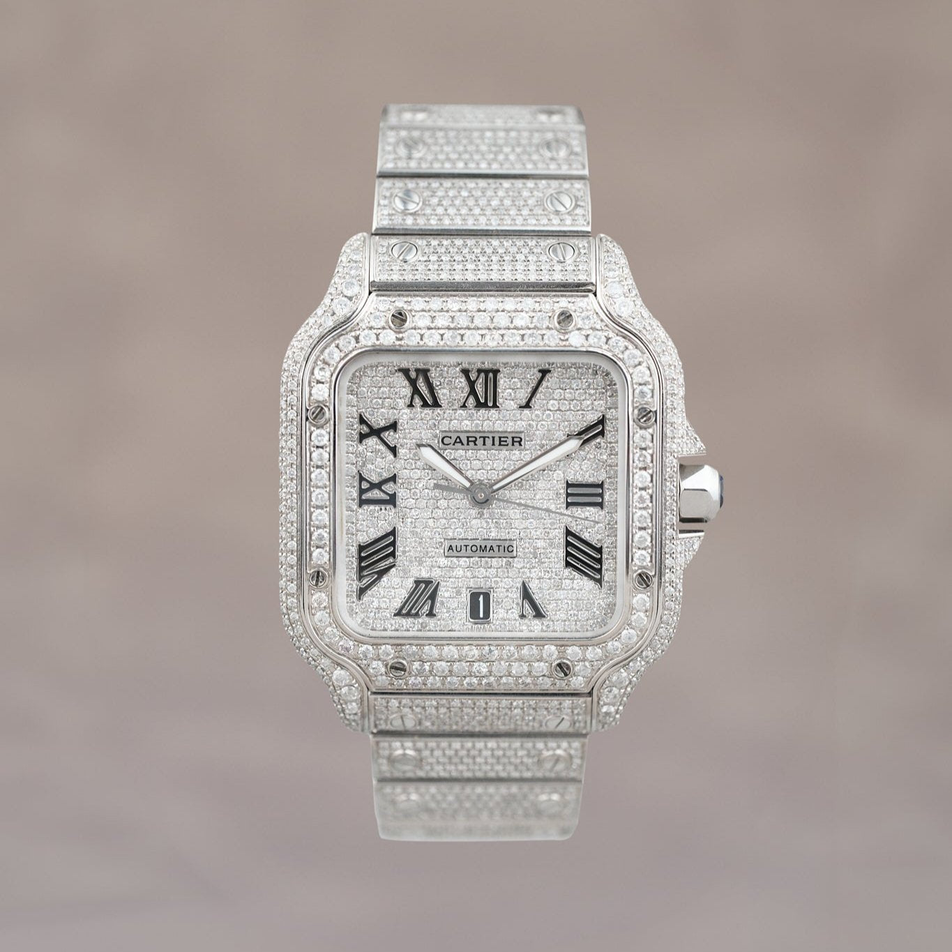 Cartier Santos De Cartier Large Iced Out 40mm WSSA0047