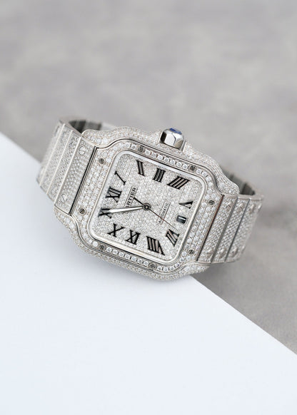 Cartier Santos De  Cartier Large Iced Out 40mm WSSA0047