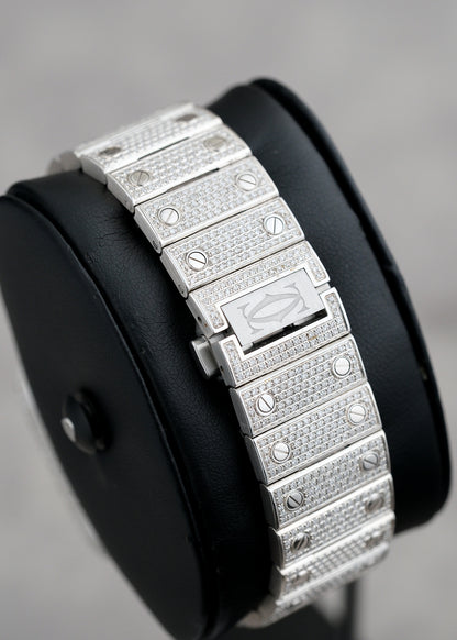 [SOLD] Cartier Santos De Cartier Iced Out Diamonds 40mm 4072 2022