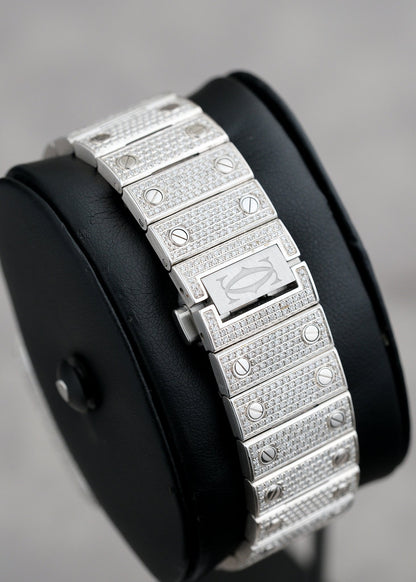 [SOLD] Cartier Santos  De Cartier Large Iced Out 40mm WSSA0037 2023