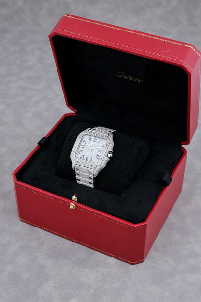 Cartier Santos De  Cartier Large Iced Out 40mm WSSA0047