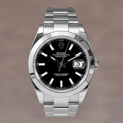 [SOLD] Rolex  Datejust 41 Smooth Black Oyster 41mm  126300 2019