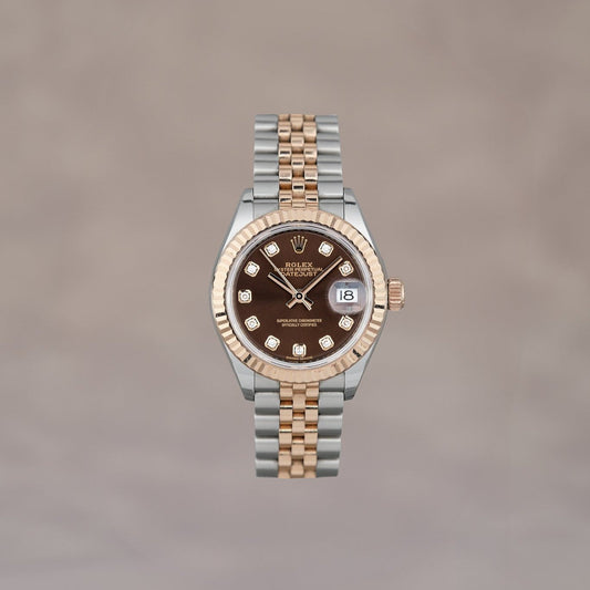 Rolex Datejust 28 Two Tone Rose Gold Choco w/ Diamond 279171 2020