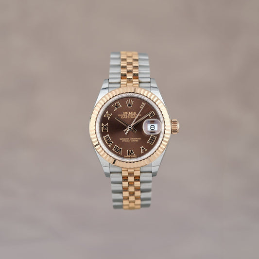 Rolex Datejust 28 Two Tone Rose Gold Choco Roman Dial 28mm 279171 2018