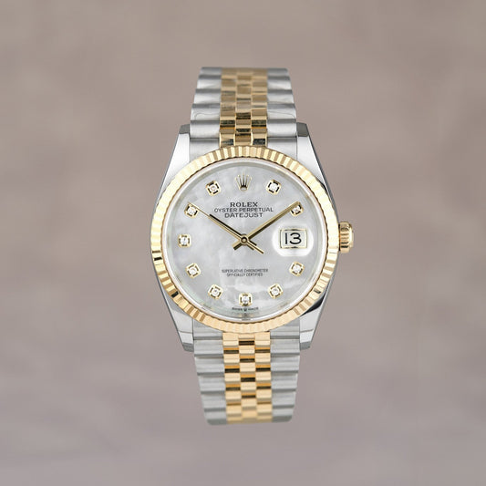 Rolex Datejust 36 Two Tone Yellow Gold MOP w/ Diamond 12633 2019