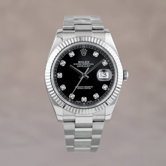 Rolex Datejust 41 Black with Diamond 41mm 126334 2017