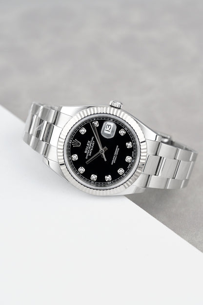 Rolex Datejust 41 Black with Diamond 41mm 126334 2017