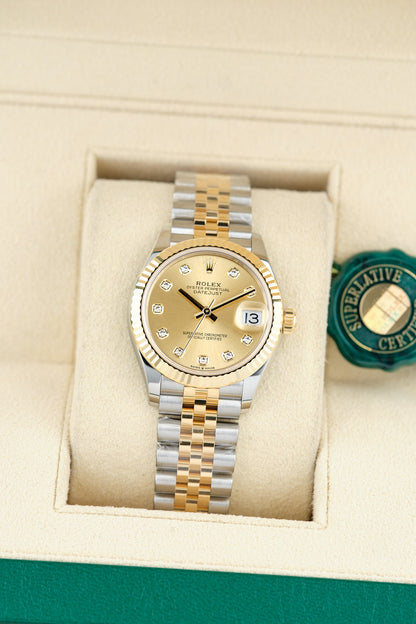 Rolex Datejust 31 Two Tone Yellow Gold Champagne with Diamond (BNEW) 31mm 278273 2025