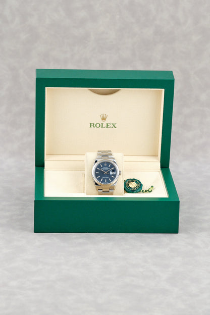 Rolex Datejust 36 Blue Motif Stick Dial Smooth Oyster 36mm 126200 2023